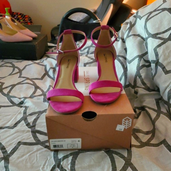 fuchsia open toe heels